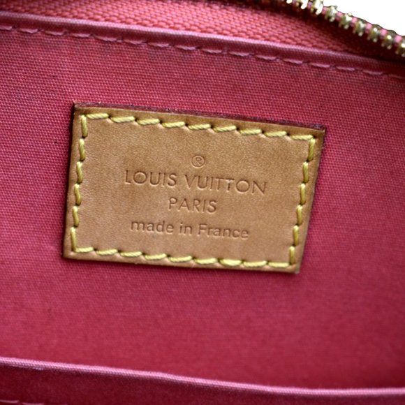 LOUIS VUITTON  Alma BB Monogram Vernis Satchel Shoulder Bag Red - Picture 14 of 14